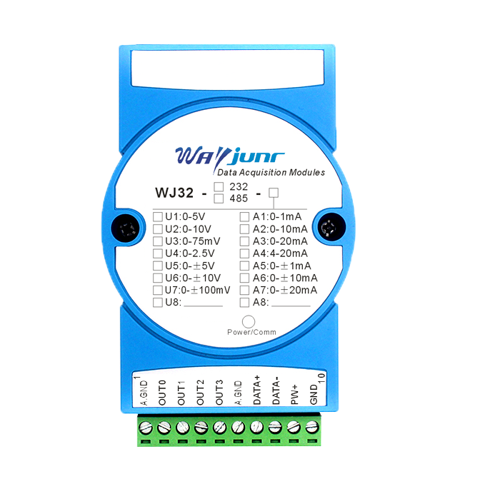 RS232/RS485/WiFi信號轉4路模擬信號(4-20mA/0-10V)  隔離D/A轉換器 WJ32